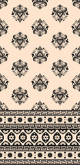 Ethnic Pattern. Ethnic India seamless pattern design oriental style. Damask India Motif.