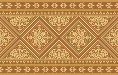 Ethnic Pattern. Ethnic India seamless pattern design oriental style. Damask India Motif.