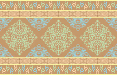 Ethnic Pattern. Ethnic India seamless pattern design oriental style. Damask India Motif.