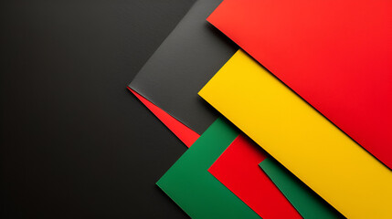 Black History Month Celebration - Red, Yellow, and Green Colors Representing African Heritage and Unity, Cultural Diversity and Pride, Generative AI

