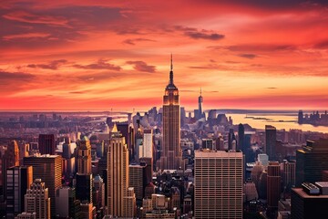 Fototapeta premium downtown new york new york city silhouette