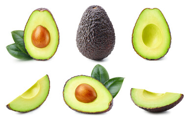 Isolated avocado with leaf - 756983364