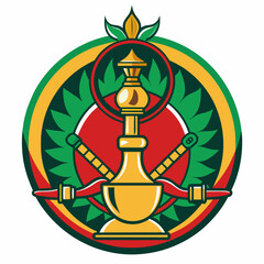 Fototapeta na wymiar Hookah logo in the Mexican style 