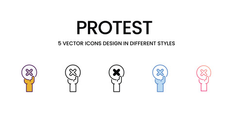 Protest icons set vector stock illustration