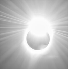 Total Solar Eclipse, sun covered by the moon in the sky - 756983575