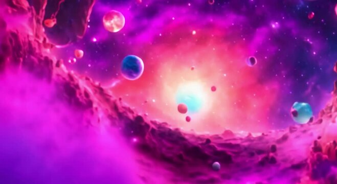 Abstract stunning 3D planet galaxy, galaxy background