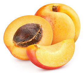 Apricot isolated on white background with clipping path - 756983759