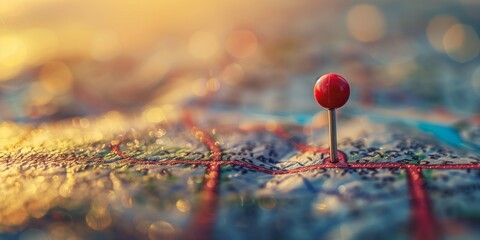 Man marked with pins on world map, global communication network