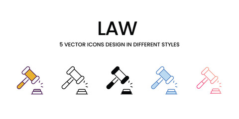 Law  icons set vector stock illustration