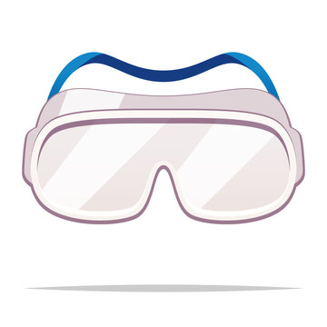 white safety goggles with blue strap clip art preview
