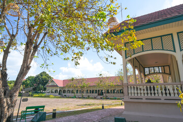 Naklejka premium The building in Chan Kasem Palace is in the former capital of Ayutthaya province of Thailand. It was built in 2120 and has been reconstructed. Taken on 21-02-2024