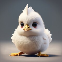 3D render little chicken