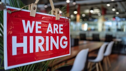 We are hiring sign. Job interview or recruitment, Job vacancy, Open positions available. Elevate your career with a team that values your potential