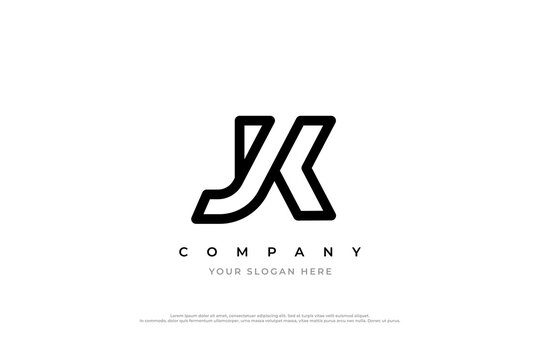 Initial Letter JK or KJ Logo Design