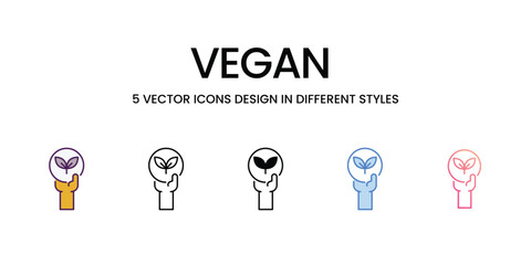 Vegan icons set vector stock illustration