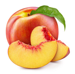 Peach isolated on white background - 756985969