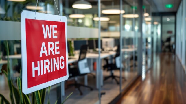 We are hiring sign. Job interview or recruitment, Job vacancy, Open positions available. Elevate your career with a team that values your potential