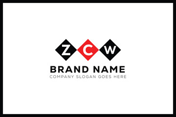 ZCW letter logo design. ZCW creative initials monogram letter logo. ZCW business and real estate logo vector template.