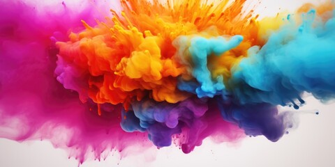 Colorful explosion of smoke and fire