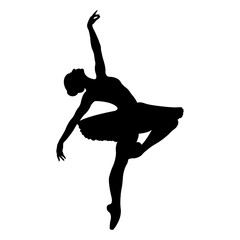 Silhouette of a ballerina. Vector illustration on transparent background. © SVIATLANA