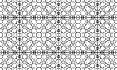 seamless pattern with circles spiral, Black line circle pattern with square in Black repeat, replete pattern, endless fabric pattern, black dot checkerboard design for fabric printing or wall