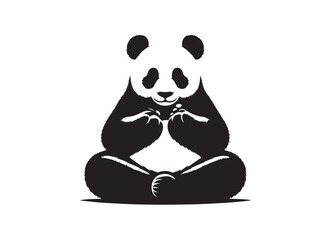 Panda silhouette vector logo, panda silhouette png,panda vector art,panda silhouette svg