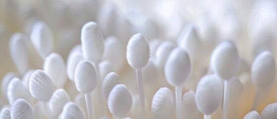 Close up photo of a large quantity of cotton swabs - Powered by Adobe