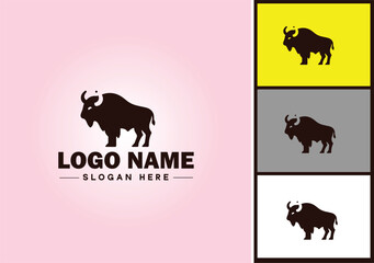 bison logo vector art icon graphics for business brand icon bison logo template