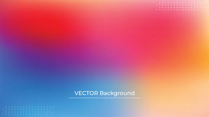Abstract blurred gradient mesh background in bright rainbow colors. Colorful smooth banner template. Easy editable soft colored vector illustration in EPS10 without transparency.