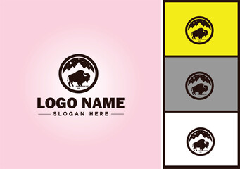 bison logo vector art icon graphics for business brand icon bison logo template