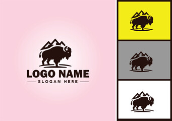bison logo vector art icon graphics for business brand icon bison logo template