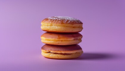 Dorayaki Japanese cake with bean paste on white background