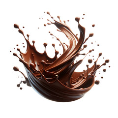 Dynamic splash of liquid chocolate