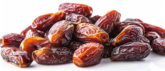 Dried dates from date palm tree retouched for depth and clipping paths