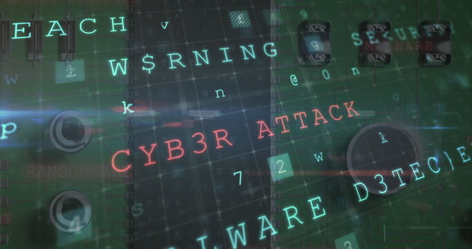 Image of multiple words and numbers over a microprocessor
