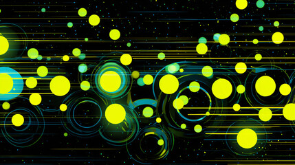 A background with neon yellow circles arranged