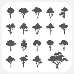 Tree icons set, EPS10, Don't use transparency.
