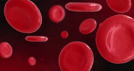 Keuken spatwand met foto Image of micro of red blood cells on black background © vectorfusionart