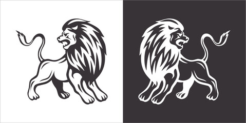 Naklejka premium Illustration vector graphics of lion icon