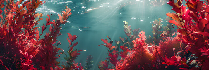 underwater red seaweed,