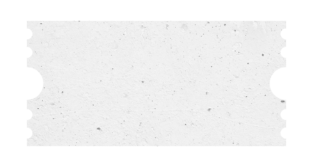 White ticket isolated with paper texture for mockups