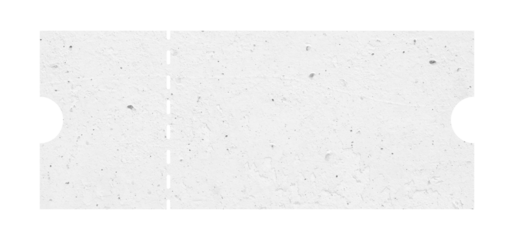 White ticket isolated with paper texture for mockups