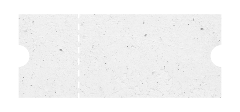 White ticket isolated with paper texture for mockups