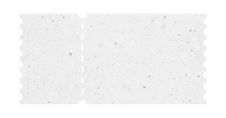 White ticket isolated with paper texture for mockups