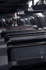 Treadmills and people working out in the gym