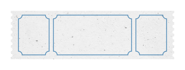 White ticket isolated with paper texture for mockups