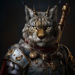Lynx Warrior with a Piercing Stare