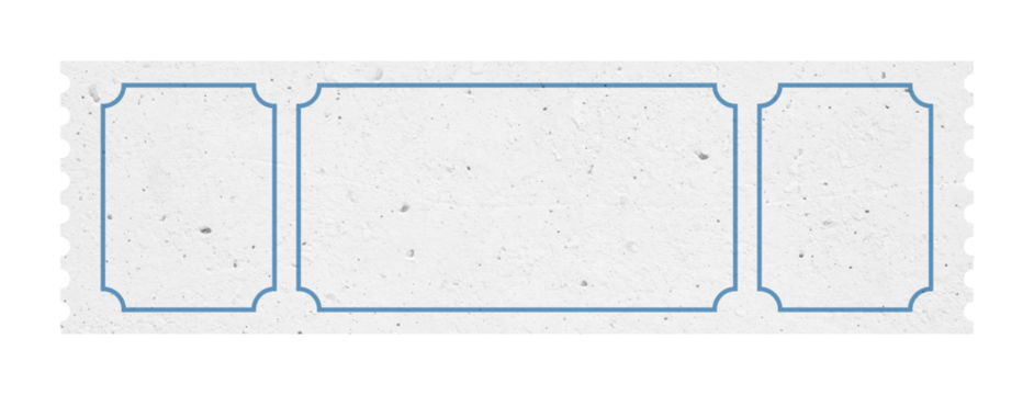 White ticket isolated with paper texture for mockups