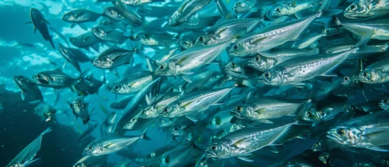 Foto op Canvas Large school of anchovies at Similan Thailand © The Big L