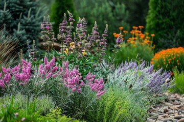 Obraz premium Lovely garden with Salvia nemarosa